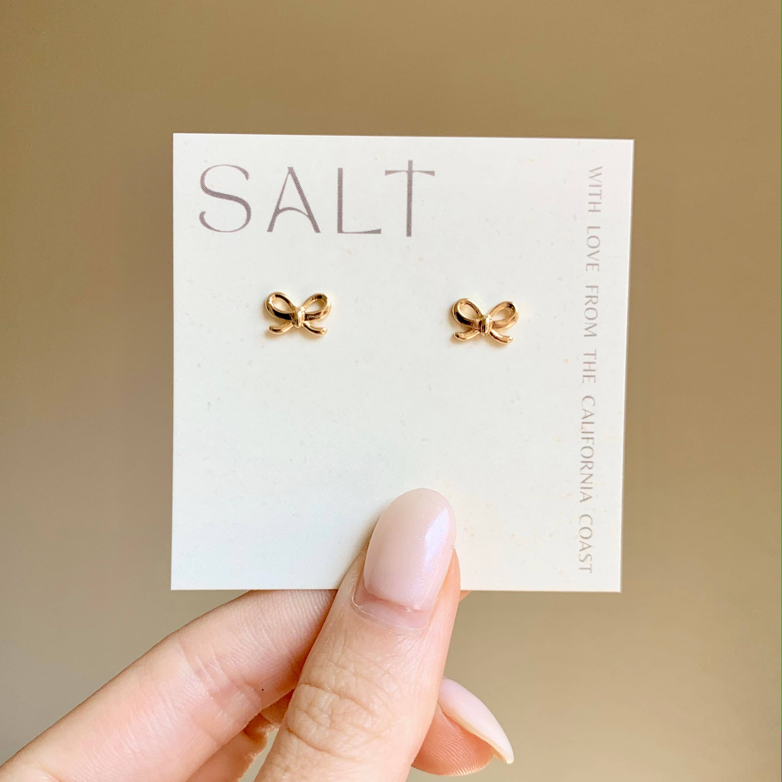 SALT by Sarah Curtis - Wholesale Stud/Post Earrings - BOW STUDS | 18k gold |  dainty stud earrings 1