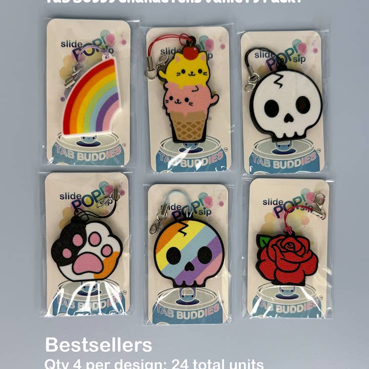 Tab Buddies - Vendita all'ingrosso Apribottiglie - Variety Pack Tab Buddy Characters - Apriscatole