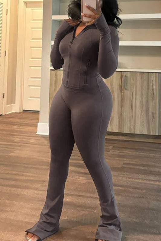 Flarix - Vente Combinaison – femme - Combinaison ajustée à manches longues zippée11