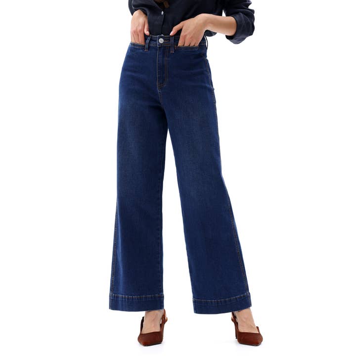 High Rise Baggy Wide Leg Jeans Relaxed Denim OSW8016EC for wholesale by ONESO