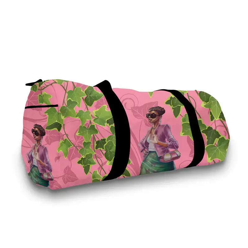 African American Expressions - Wholesale Weekender Bag - Women's - Green and Pink Travel Bag1