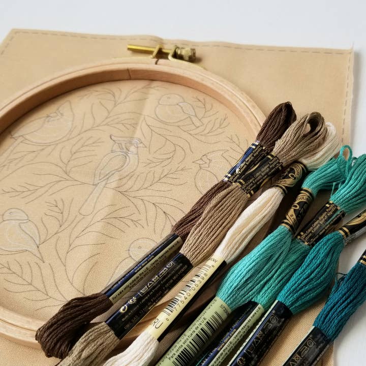 Jessica Long Embroidery - Wholesale Embroidery/Cross Stitch Supplies - Winter Birds Embroidery Kit6