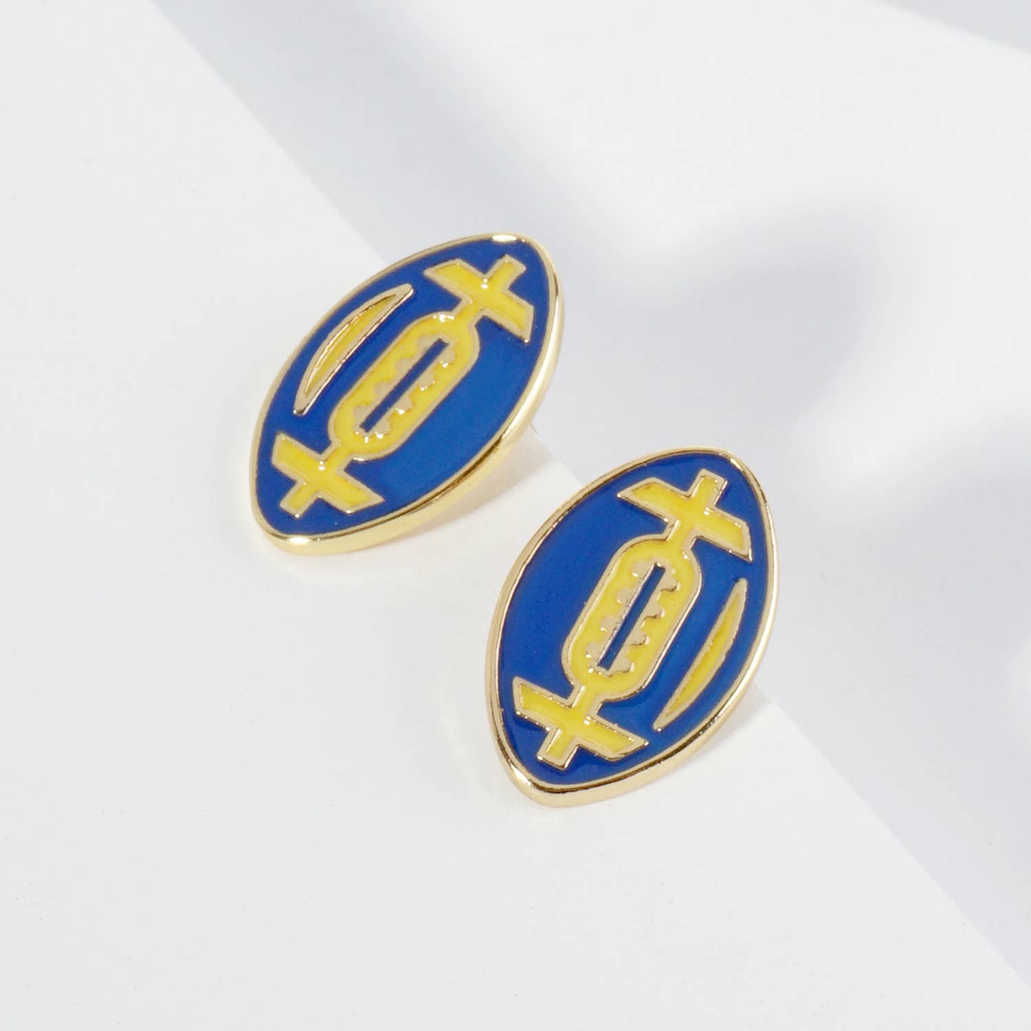 Lou & Co - Wholesale Stud/Post Earrings - Enamel Football Stud Earrings24