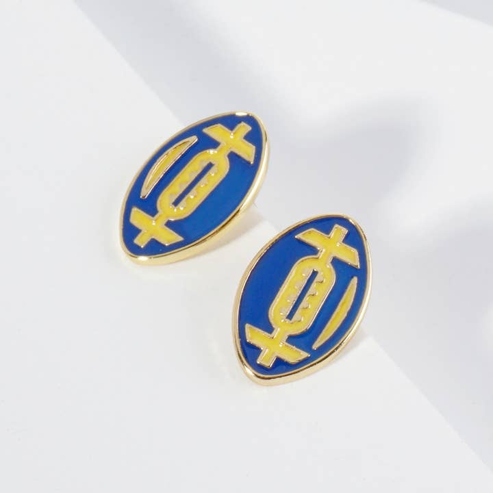 Lou & Co - Wholesale Stud/Post Earrings - Enamel Football Stud Earrings24