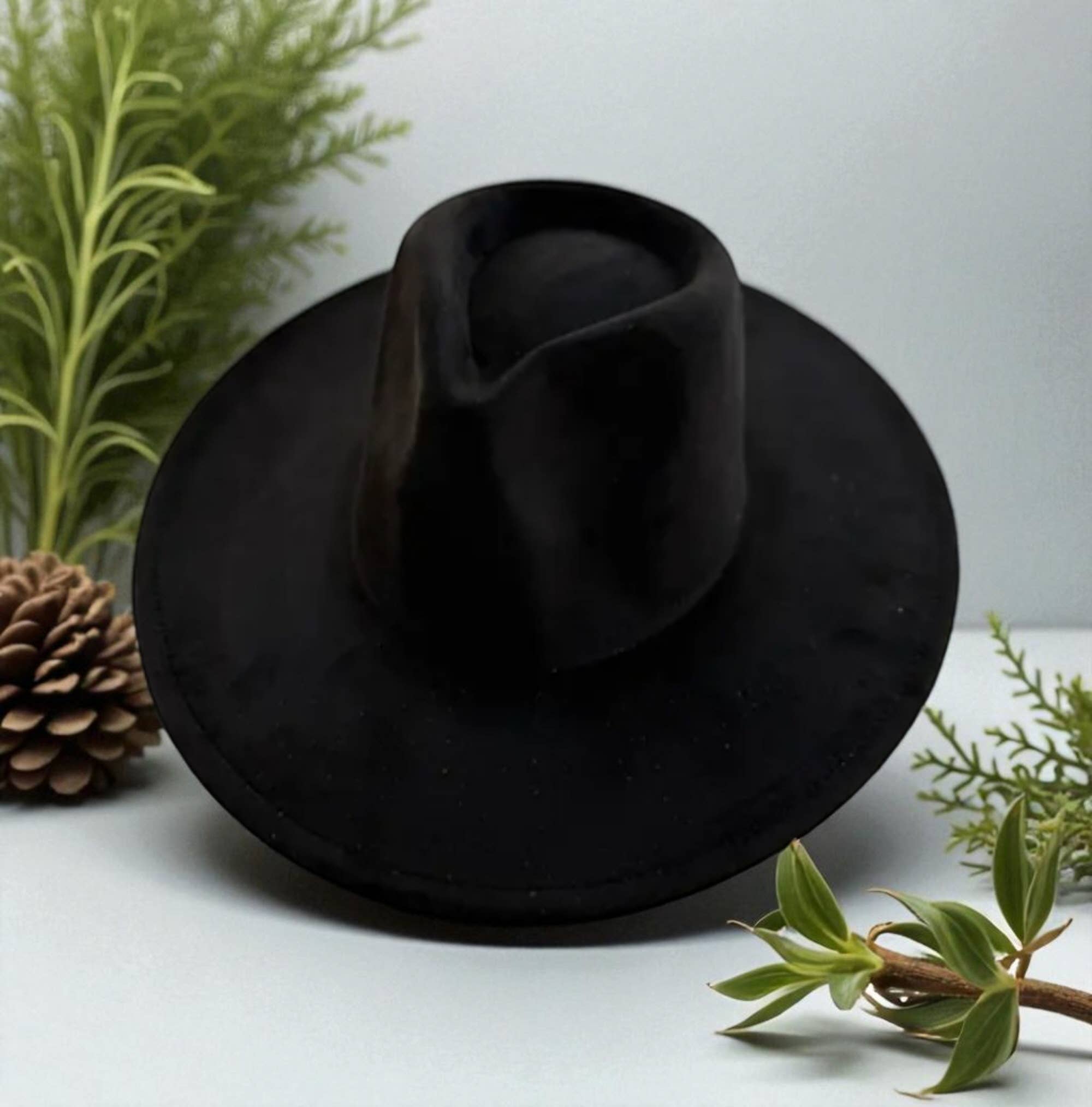 Bella Betty - Wholesale Fedora - Unisex - Vegan Suede Wide Brim Rancher Hat 0