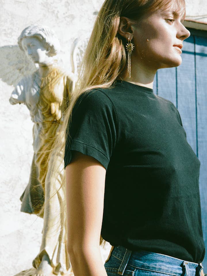 Avalon 100% cotton relaxed T-shirt - Black for wholesale by Modern Society