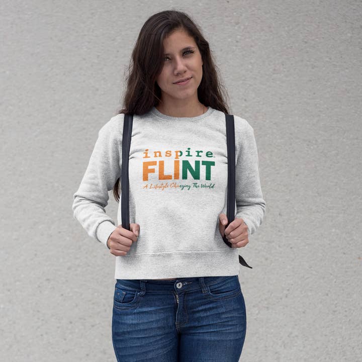 Inspire Flint Green and Orange Unisex Sweatshirt for wholesale by inspire