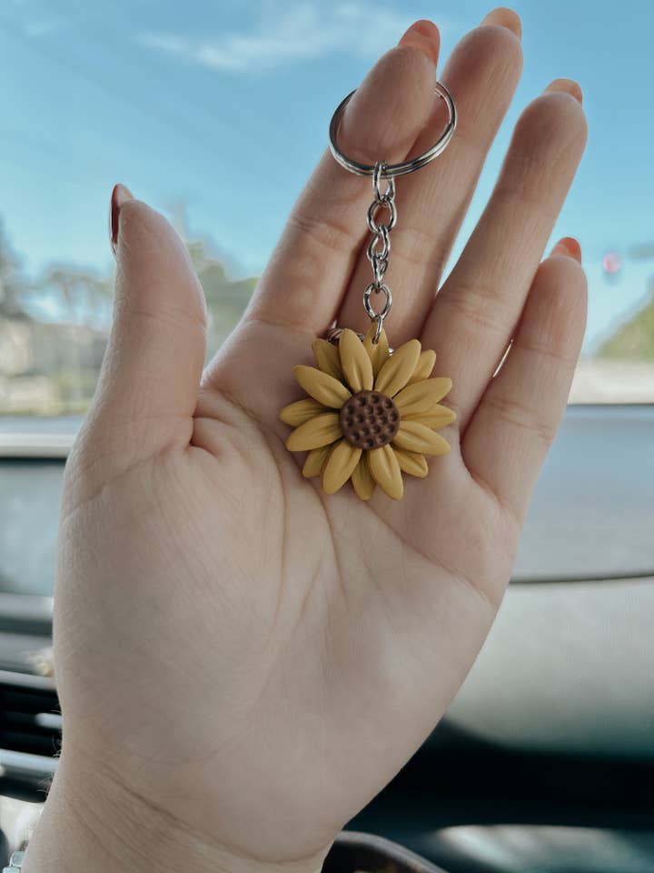 Sunny Sunflower Keychain for wholesale by Rachel Ray Co