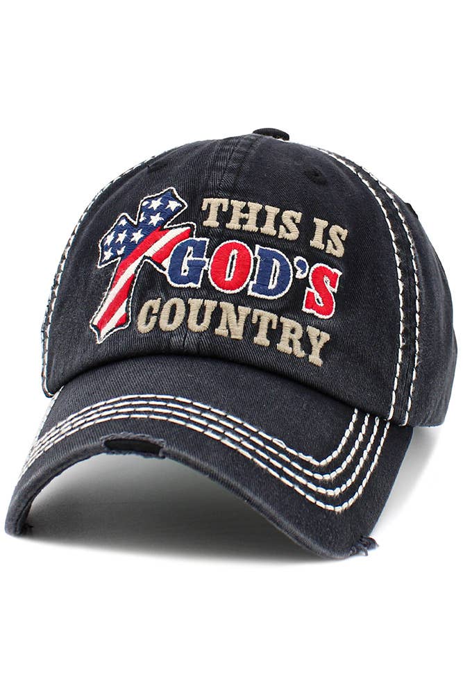 Hana – Boné de beisebol - Mulher por atacado – THEI IS GOD'S COUNTRY Bandeira Americana Cross Vintage Ballcap6
