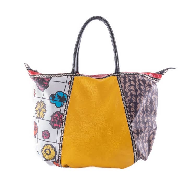 Yolo bag - patchwork leather maxi shopper for wholesale by ebarrito