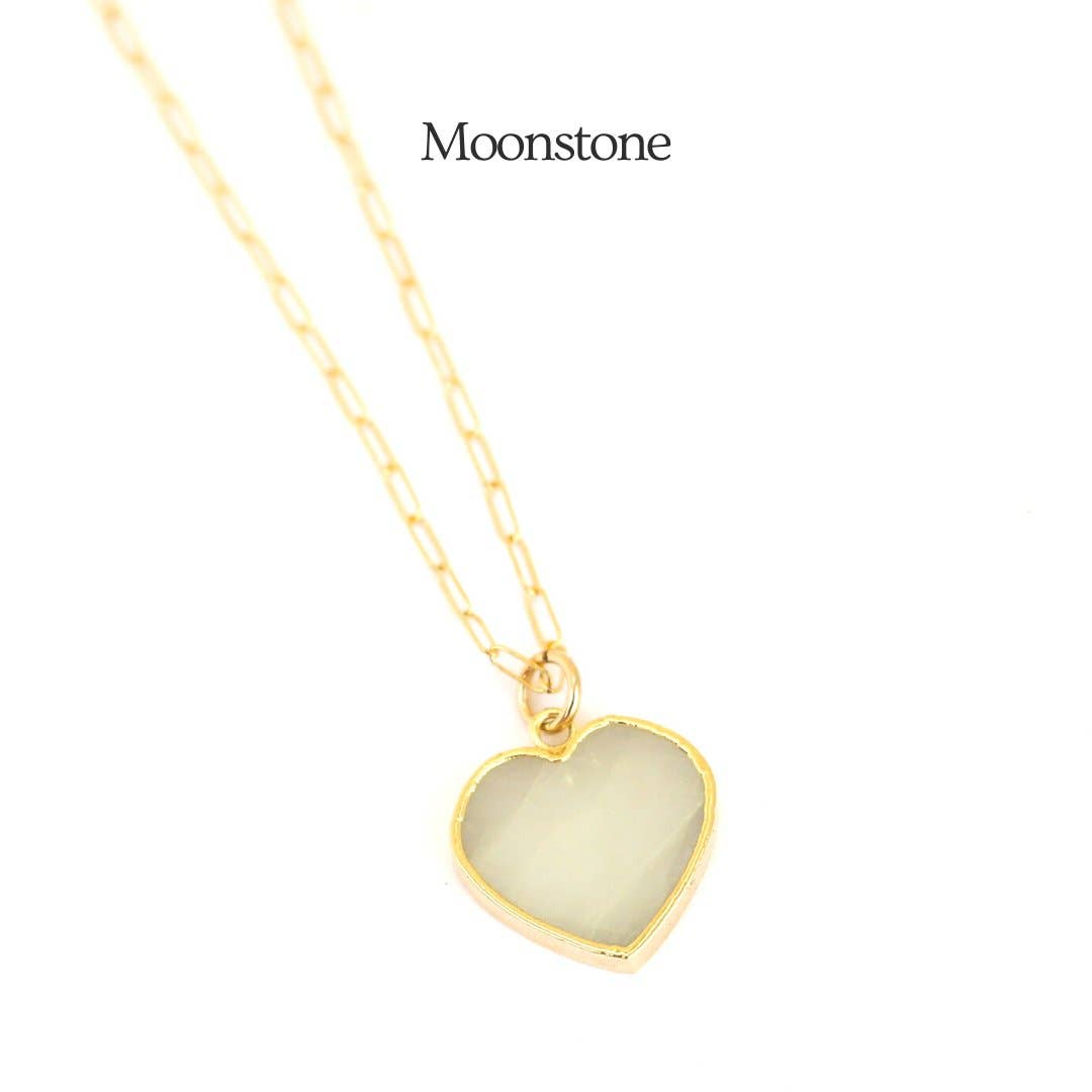 Chocolate and Steel - Wholesale Pendant/Charm Necklace - Isla Gemstone Heart Necklace Birthstone Jewelry 14K Gold Fill Chain4