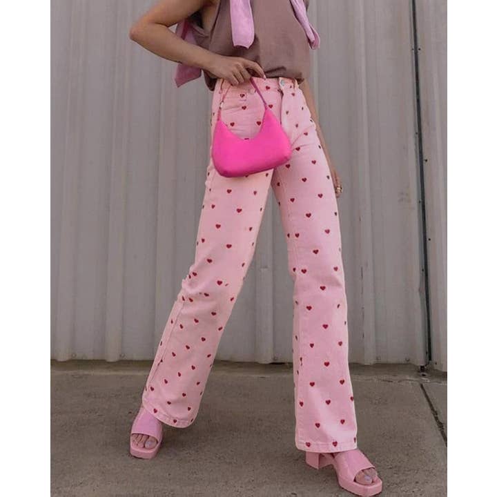 Valentine's Day heart print stretch straight jeans and other Purchase Wholesale cupido bomboniere. Free Returns & Net 60 Terms on Faire trending on Faire.