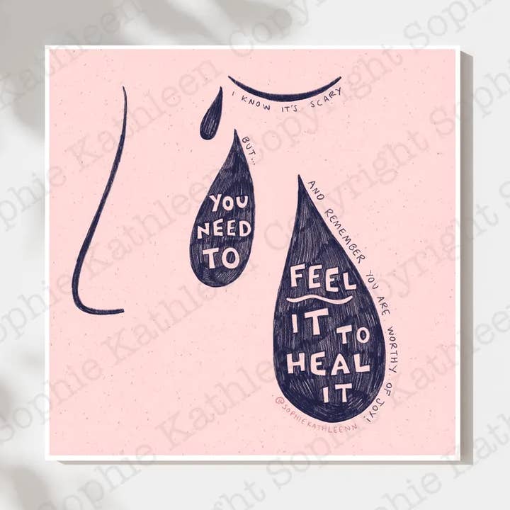 Affiche d'art "Ressens-le pour le guérir" : Affirmation positive d'art pour la vente par Kai Kathleen