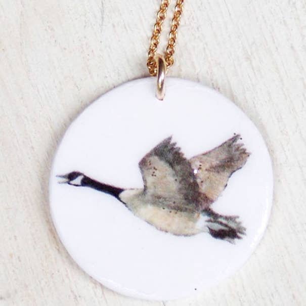 Collar ganso, colgante pájaro hecho a mano para venta al por mayor de Storytime Art Studio