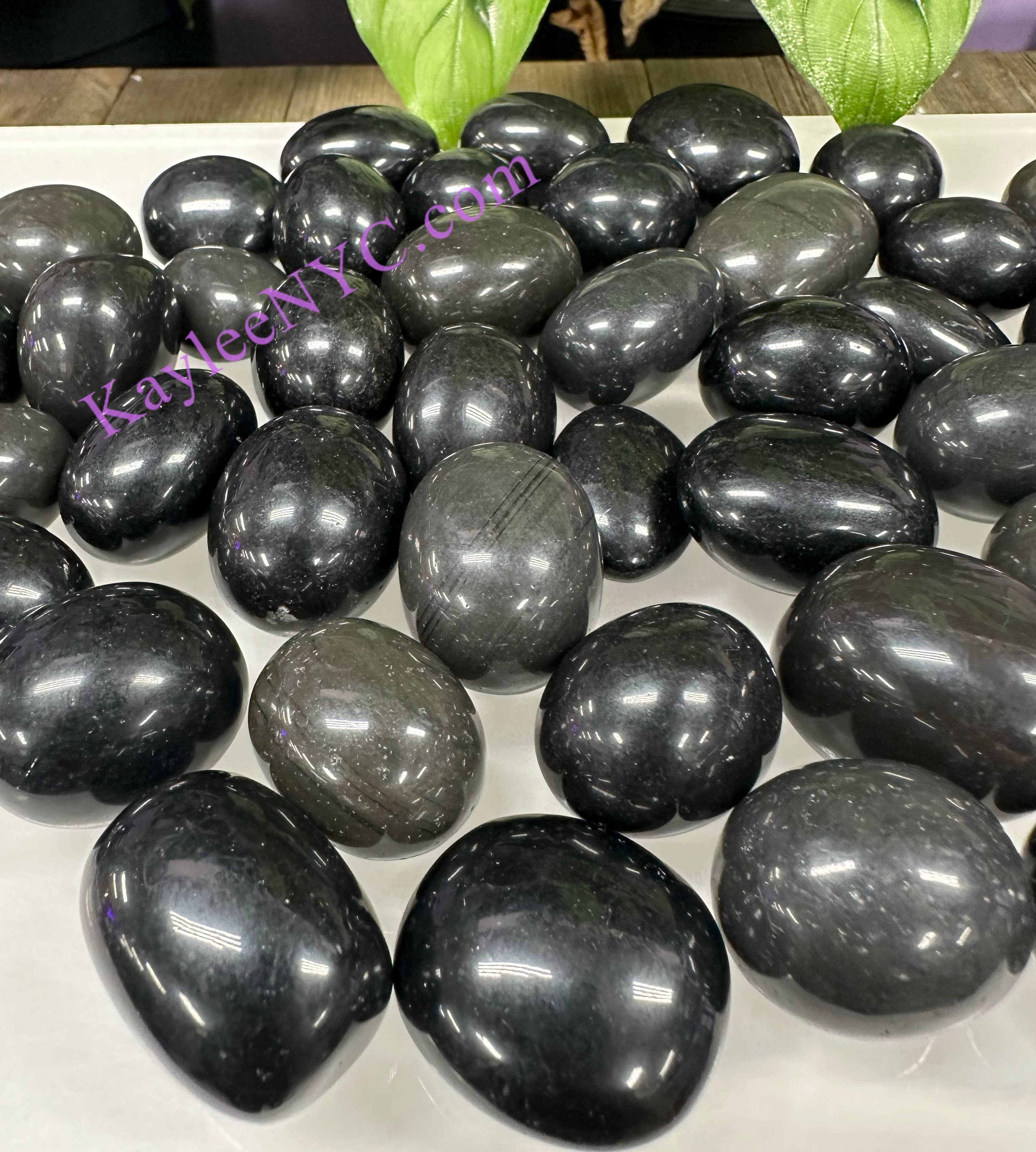 KayleeNYC - Wholesale Spiritual Stone/Crystal - 2 Lbs Natural Black Obsidian Tumble Healing Energy2
