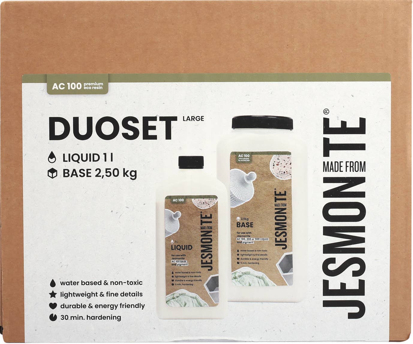 Graine Créative - Vendita all'ingrosso Attrezzature per lavoretti e fai da te - JESMONITE AC100 SET DA 1 L DI LIQUIDO E SCATOLA BASE DA 2,5 KG3