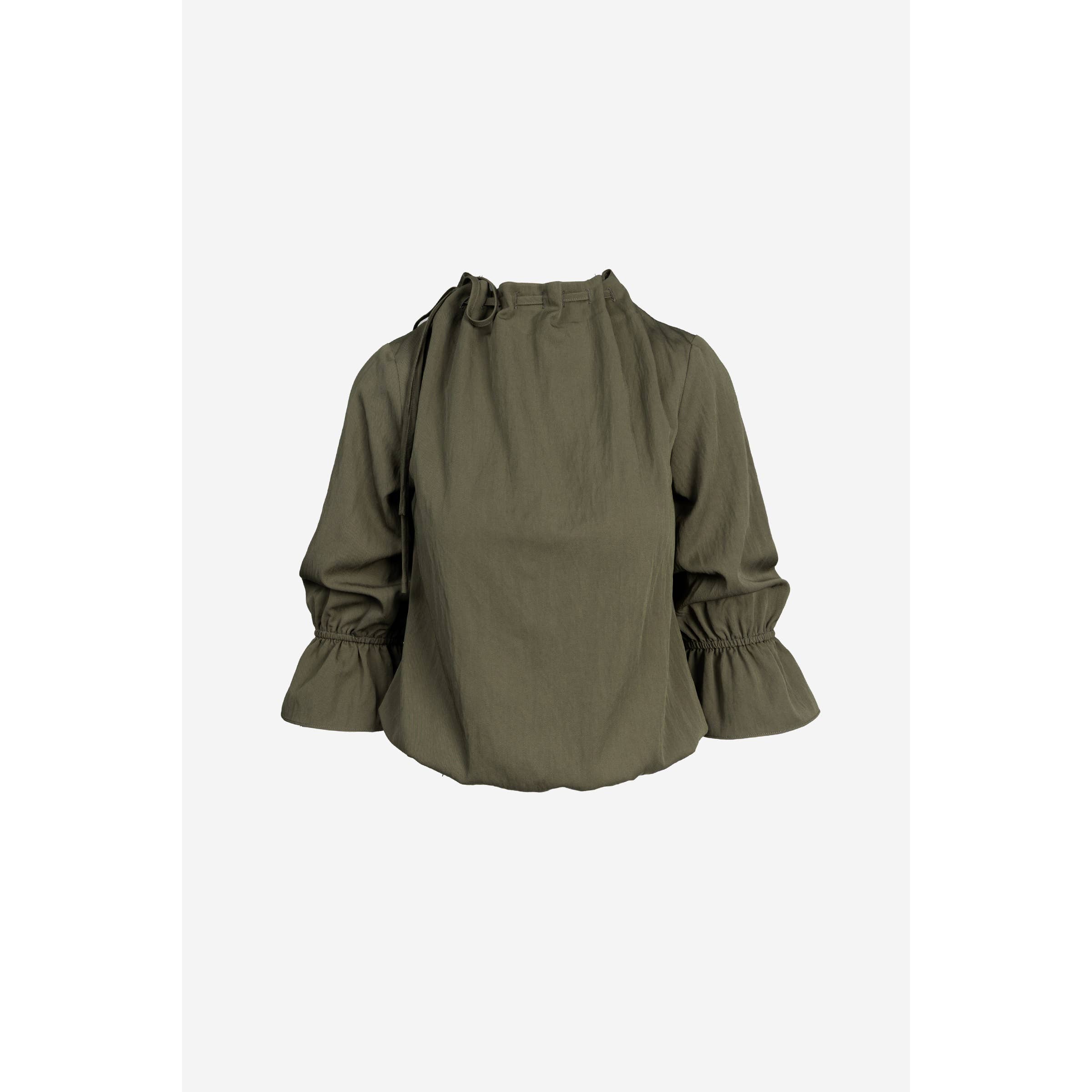 Naked Zebra - Wholesale Blouse - Women's - Long Sleeve Cinched Mock Neck Blouse20