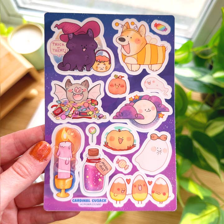 cardinalcrowns - Wholesale Sticker - Cutie Halloween Sticker Sheet1
