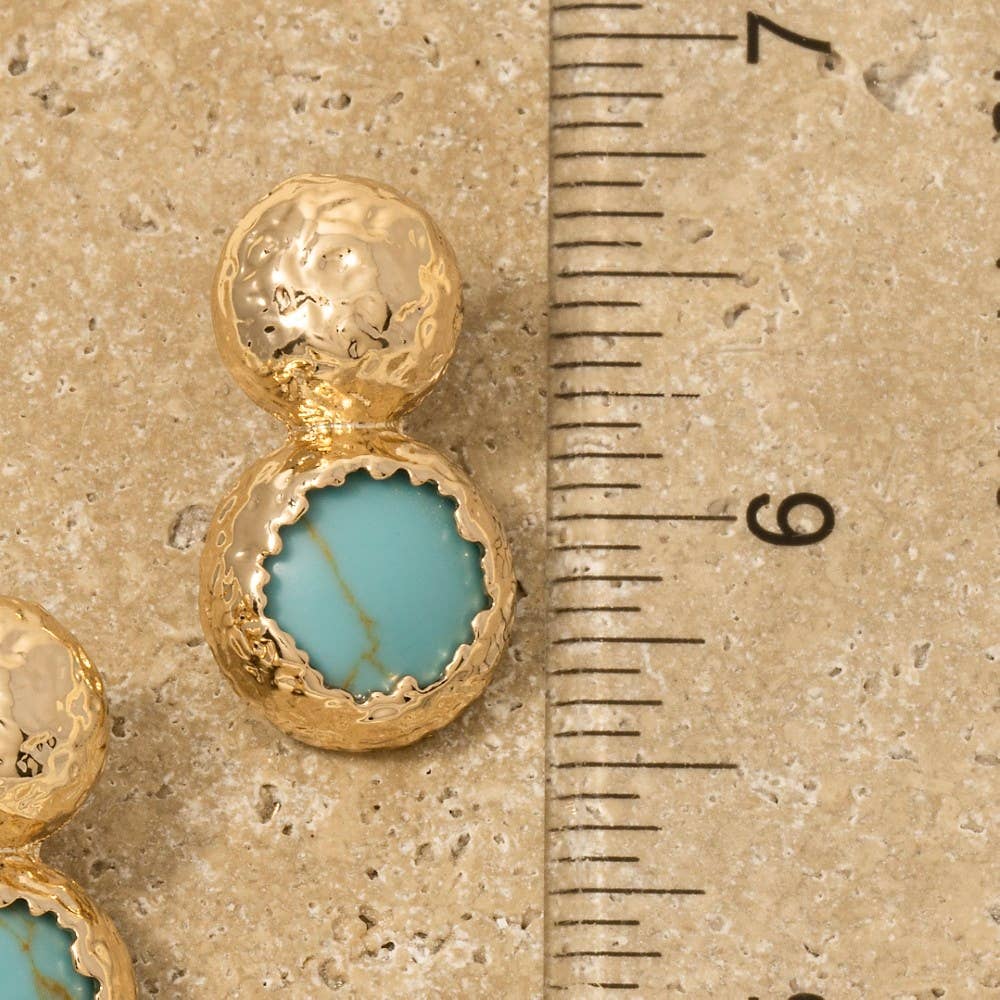 Anarchy Street – Großhandel Ohrhänger – Gehämmerte Kuppel- und Steinstecker-Ohrringe1