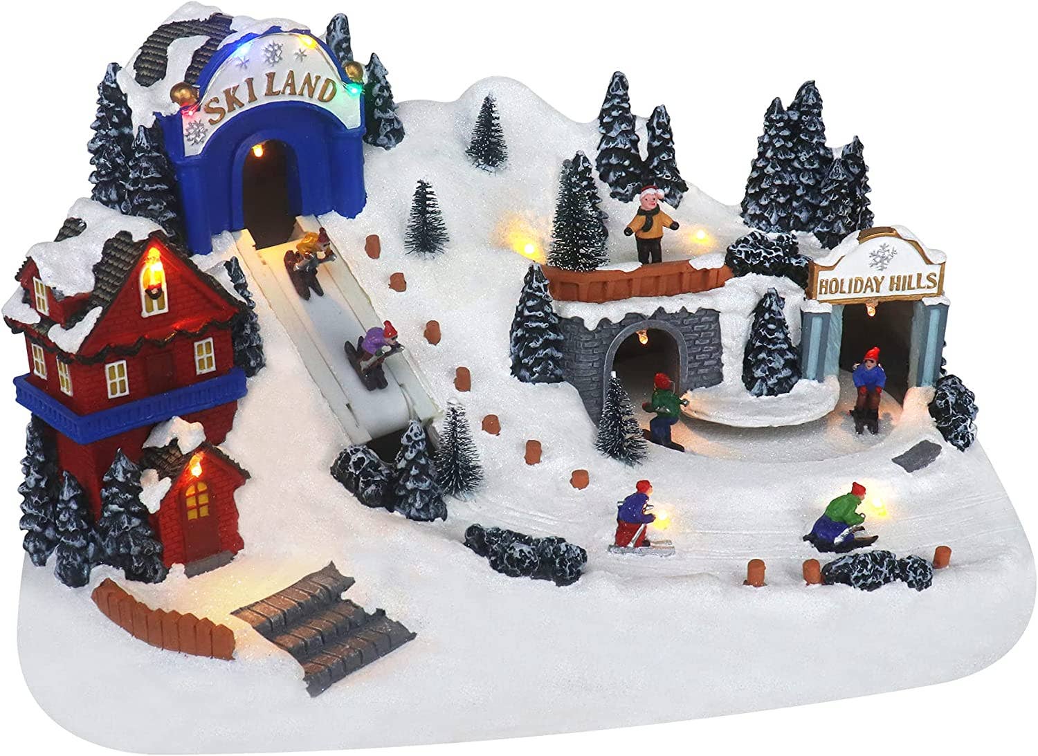 Top Treasures - Wholesale Christmas Decoration - Ski Resort with Moving Skiers0