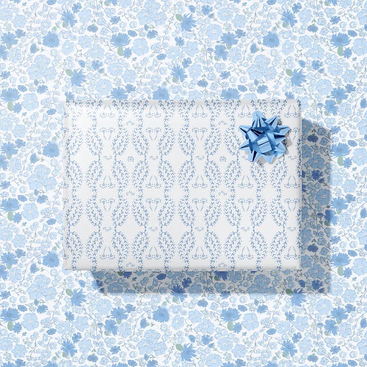 Cornflower Meadows Gift Wrap Sheet-Double Sided for wholesale by re:mused studio