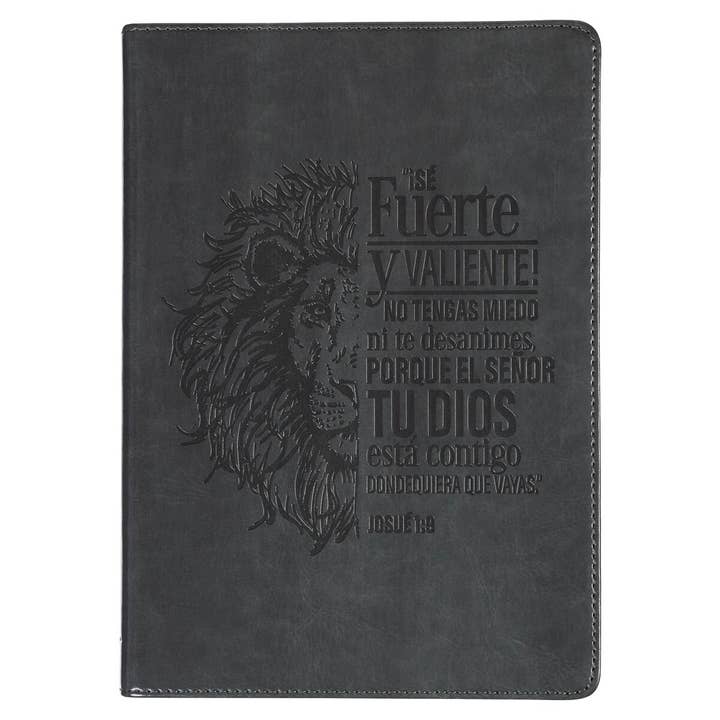 Diario Clásico Cierre Gris Sé Fuerte Jos. 1:9 for wholesale by Christian Art Gifts