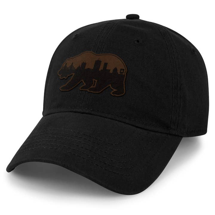 Chowdaheadz – Großhandel Basecap – Unisex – Boston Bear Skyline Hut aus Leder mit Aufnäher für Papa