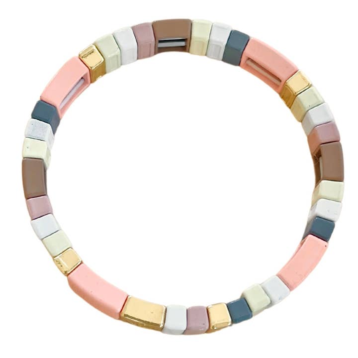MODish Design Co - Wholesale Beaded Bracelet - Peachy Keen Tile Bracelet