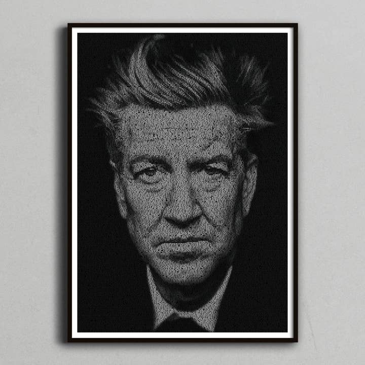 Robotic Ewe – wholesale Art print – David Lynch Portrait Mulholland Drive Typographic Script