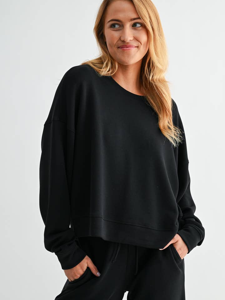 Mono B – Großhandel Sweatshirt – Damen – Laguna Pullover mit überschnittenen Schultern8