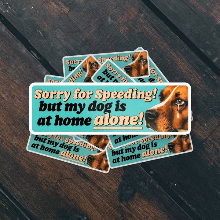 Sticker Bull - Venta al por mayor Pegatina - Lo siento por el exceso de velocidad, pero mi perro está solo en casa pegatina.1