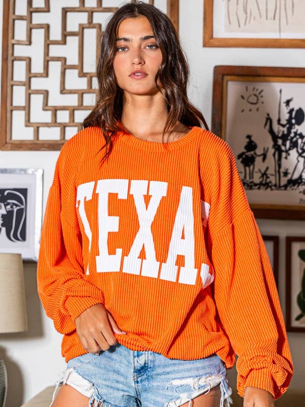 T1770 - Sweat-shirt graphique confortable « Texas », Gameday pour la vente par BUCKETLIST INC