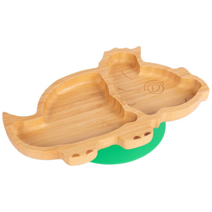 Tiny Dining Bamboo Kids Dinosaur Suction Plate - Green for wholesale by Rinkit Pty Ltd