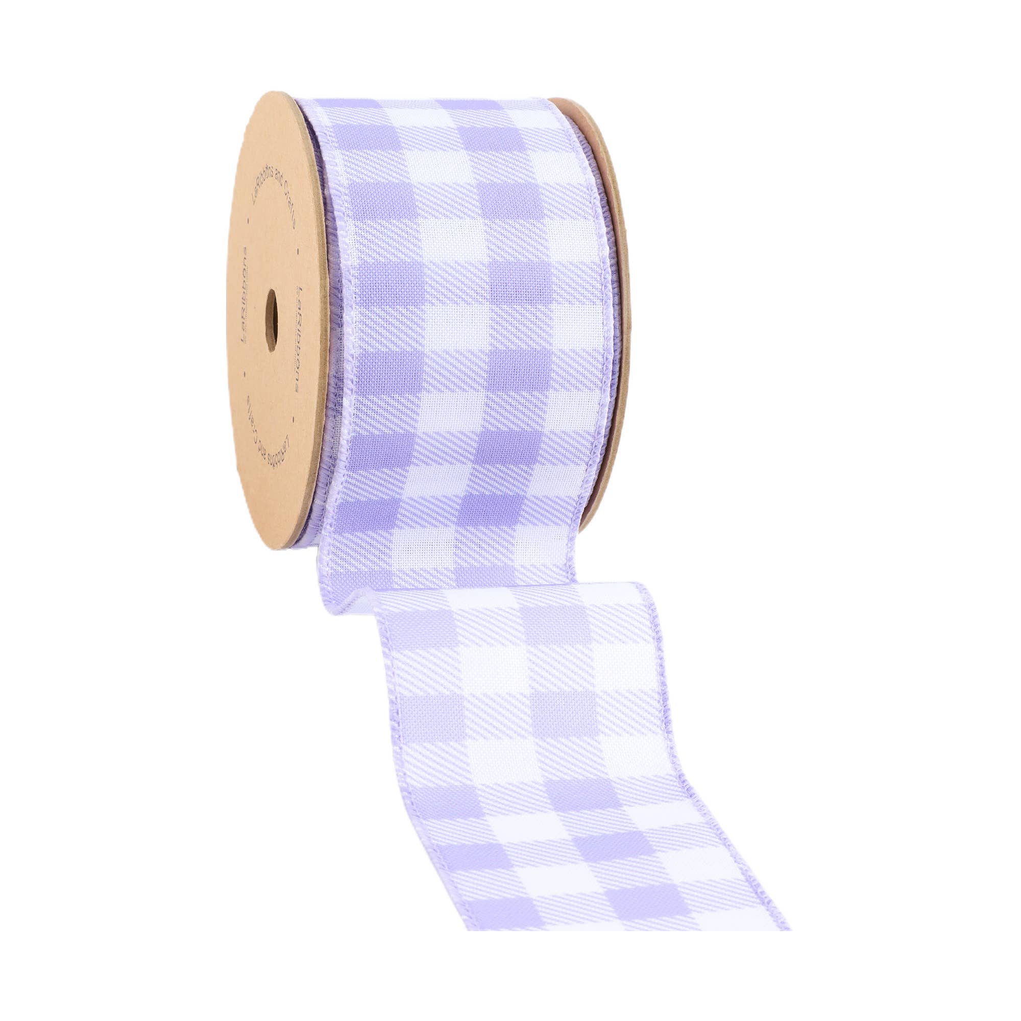 LA Ribbons Wholesale - Wholesale Ribbon - Gift Wrapping - 2 1/2" Wired Ribbon | White/Spring Gingham | 10 Yard Roll |13