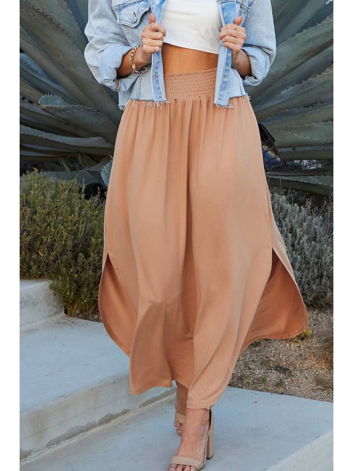 NINEXIS - Wholesale Skirt - Women's - CWBLS041-P_PLUS SIZE SMOCKING WAIST MAXI SKIRT13