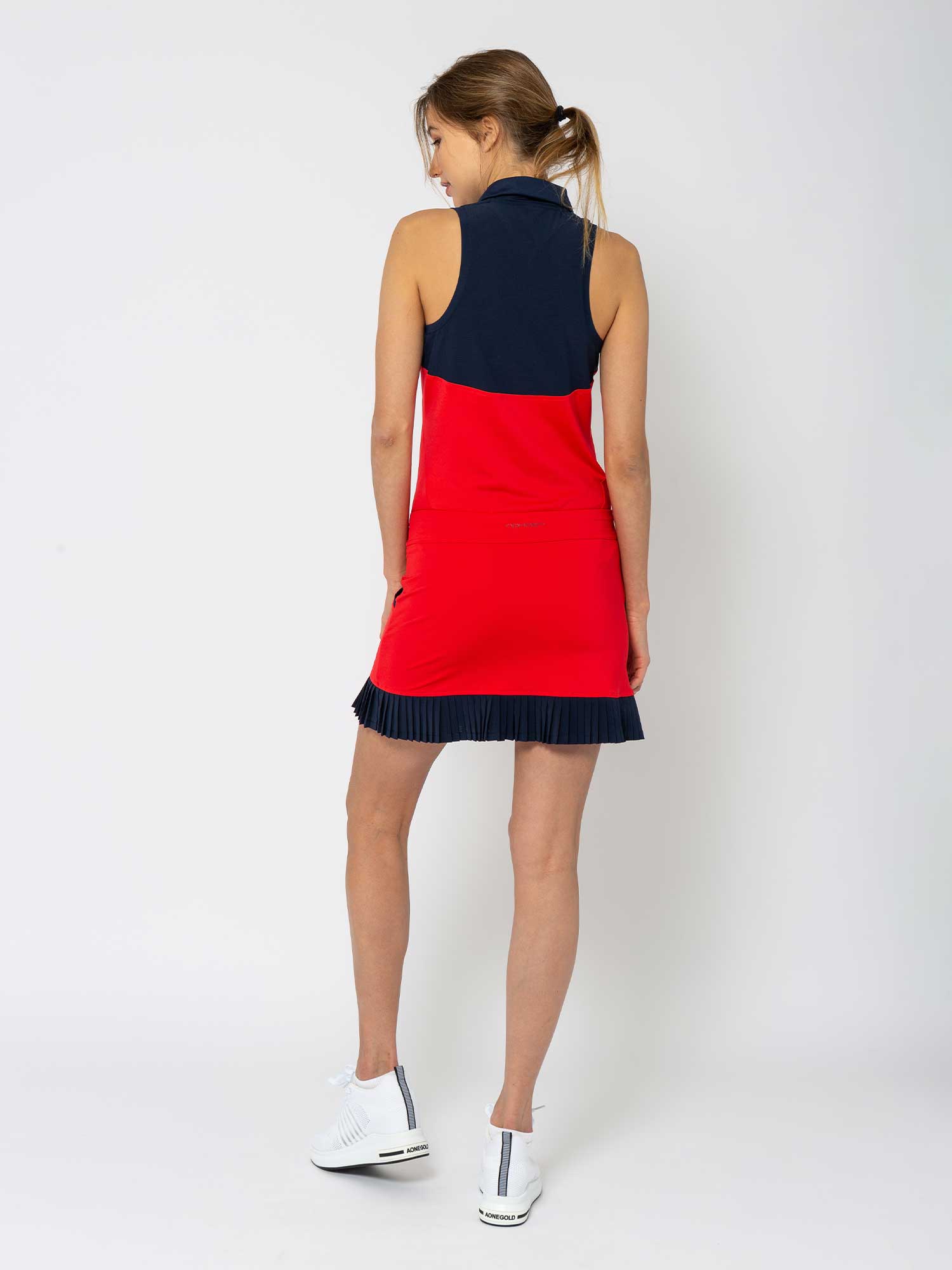 Poppy Midnight Kai 17" Pleated Skirt - Poppy/Midnight for wholesale on Faire3