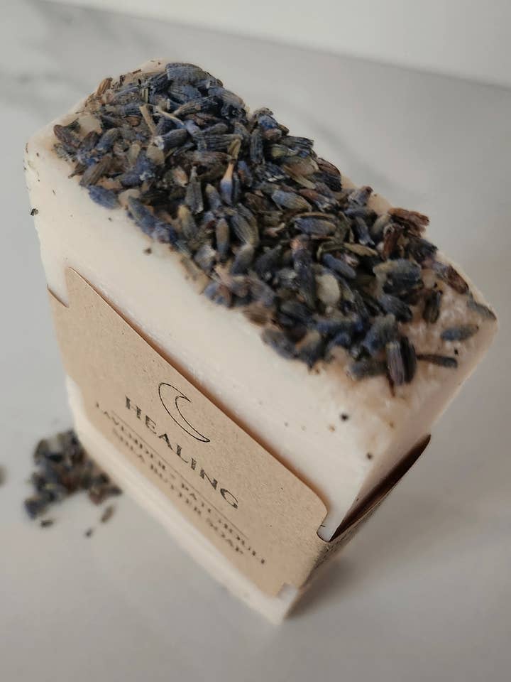 Lavender + Patchouli Organic Shea Butter Healing Soap for wholesale by Three Witches Tea Shop