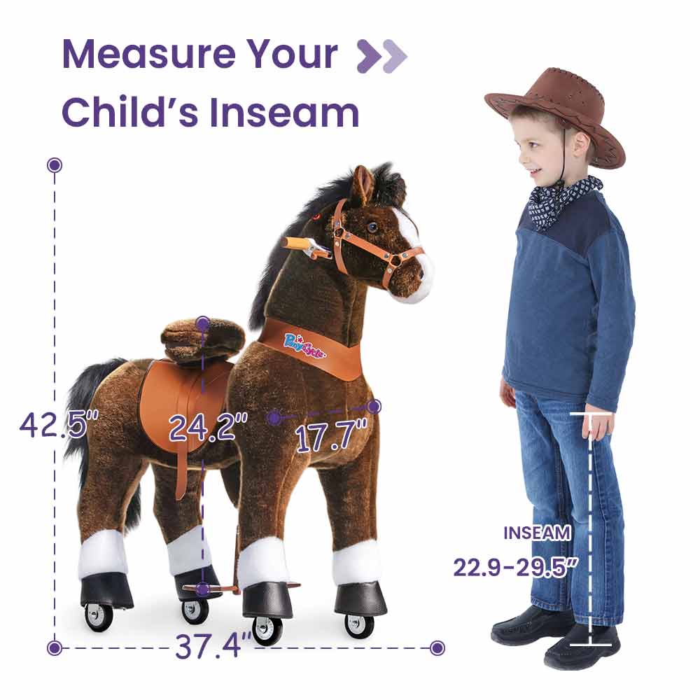 PonyCycle - Wholesale Rocking Horse - Kids - PonyCycle Ride-On Chocolate Brown Horse | Plush Riding Toy16
