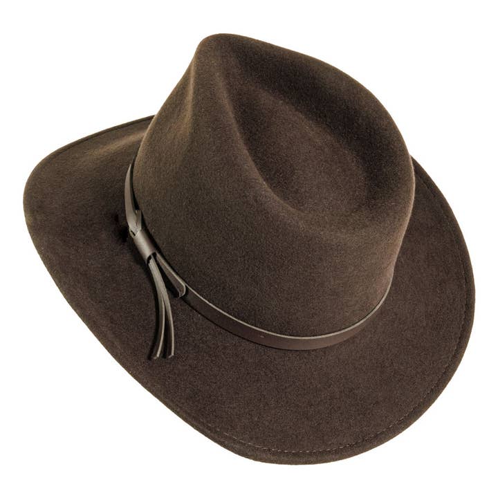 American Hat Makers - Wholesale Fedora - Unisex - Crushable Wool Felt Outback Hat - Style Pathfinder16