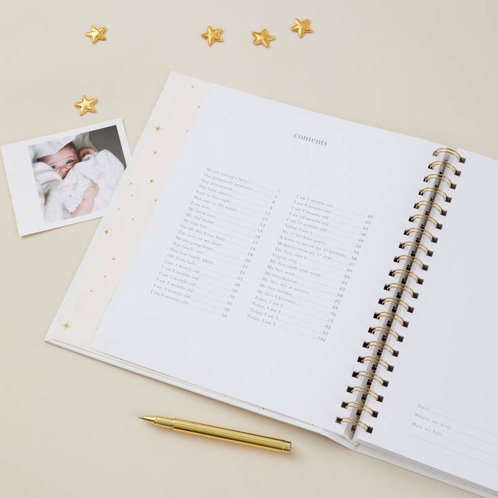 Blush And Gold - Wholesale Herinneringenboek - Kinderen en baby - My Baby Book - Pearl (doek) luxe aandenken en memory-babyboek
