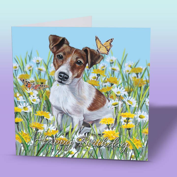 Hundekarte zum Geburtstag - Jack Russell für den Großhandel von Irisha's Card Art
