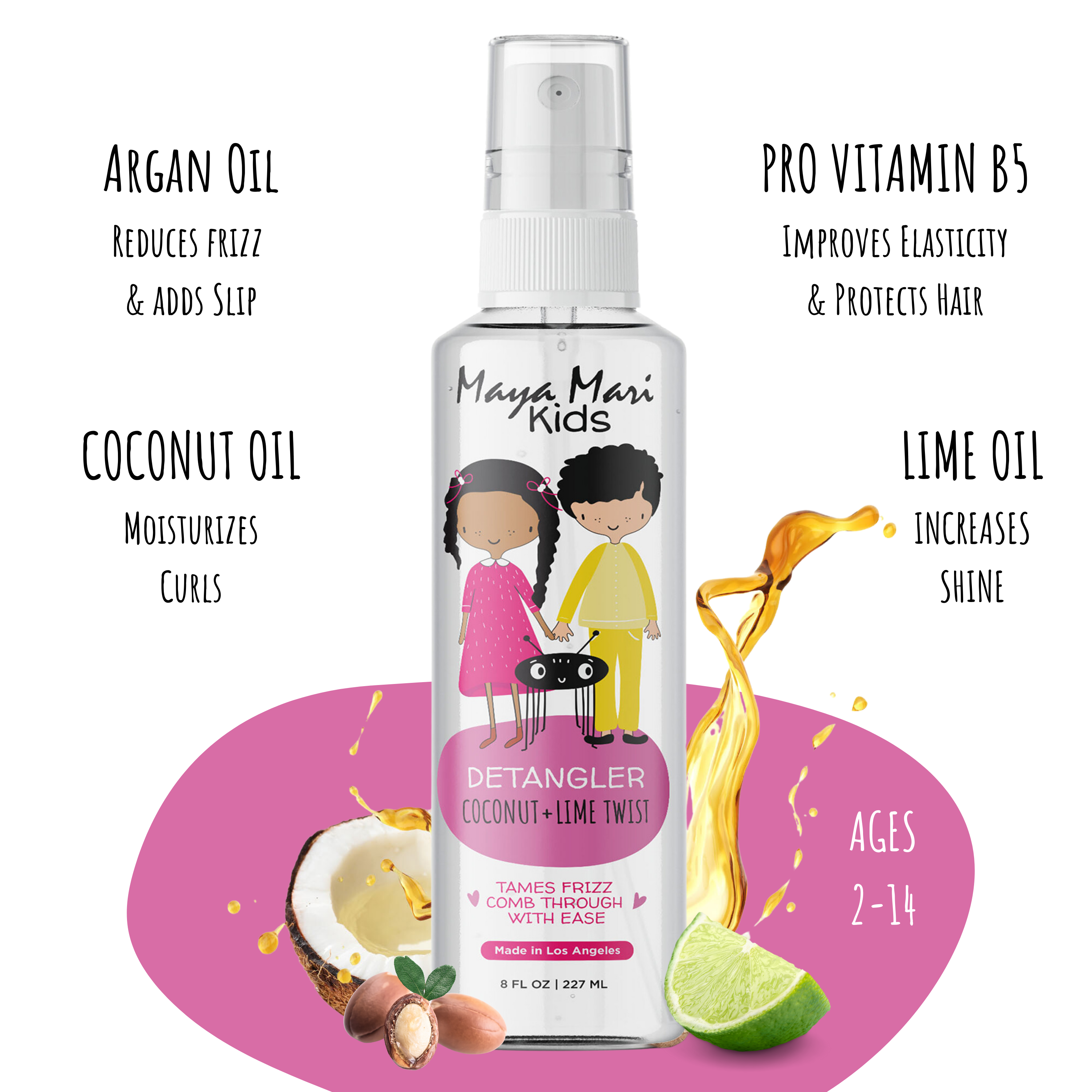 Maya Mari Kids Haircare - Wholesale Hair Leave-In Conditioner - Maya Mari Kids Detangler in Coconut and Lime Twist - 8 oz2