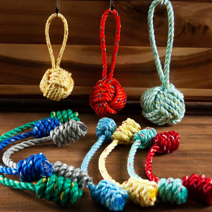 Floating Monkey Fist Dog Toy for wholesale by All For Knot Rope Weaving Inc