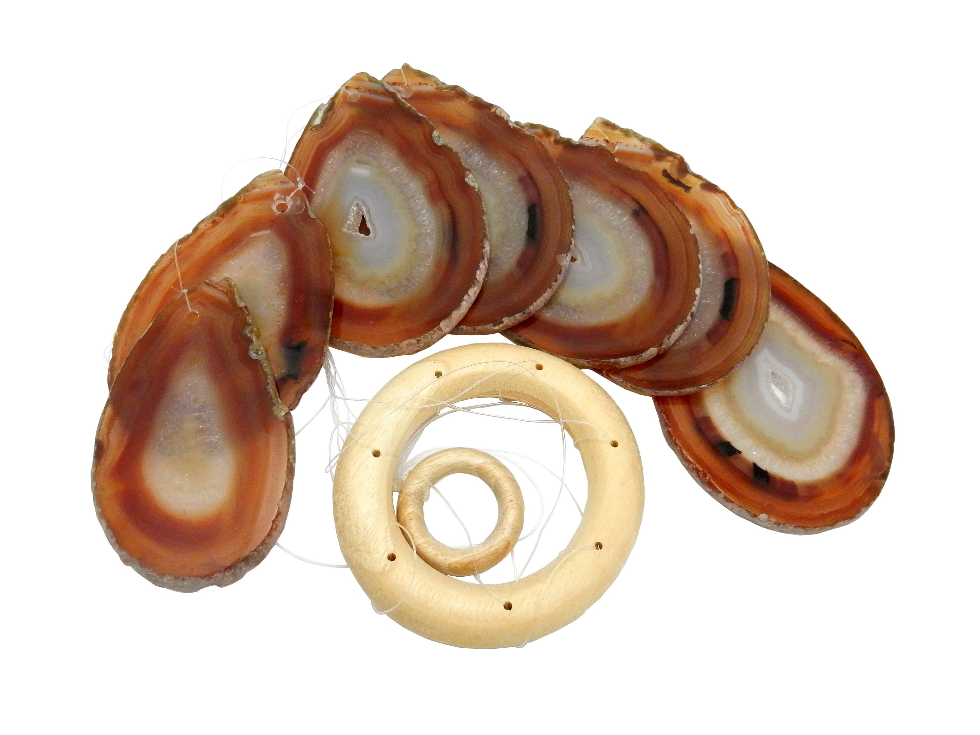 Rock Paradise - Venta al por mayor Campanas de viento - Móvil de Viento con Rodajas de Ágata para Decoración Espiritual del Hogar12