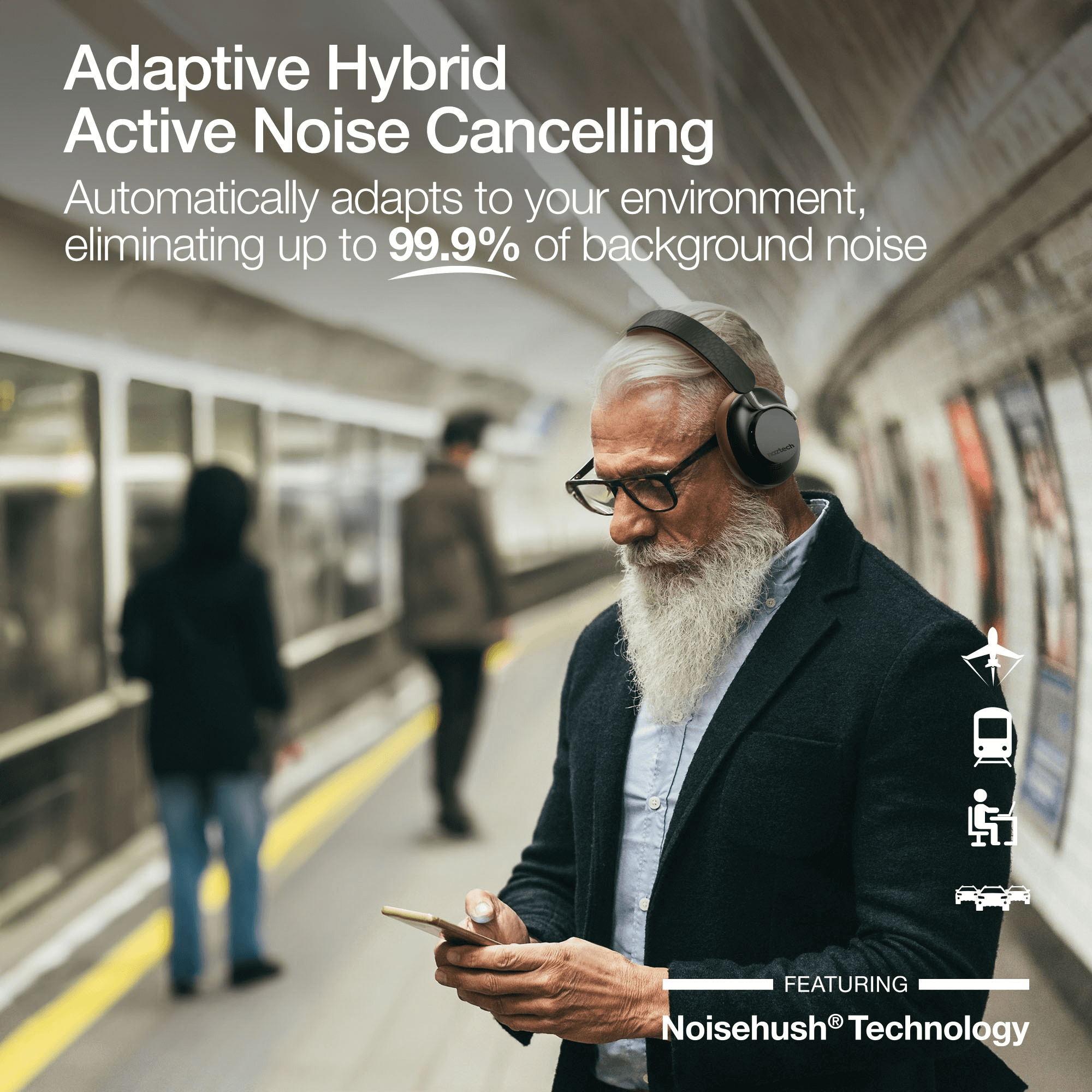 JupiterGear Home - Venta al por mayor Auriculares - Auriculares inalámbricos con cancelación activa de ruido Naztech Aura 360 ANC26