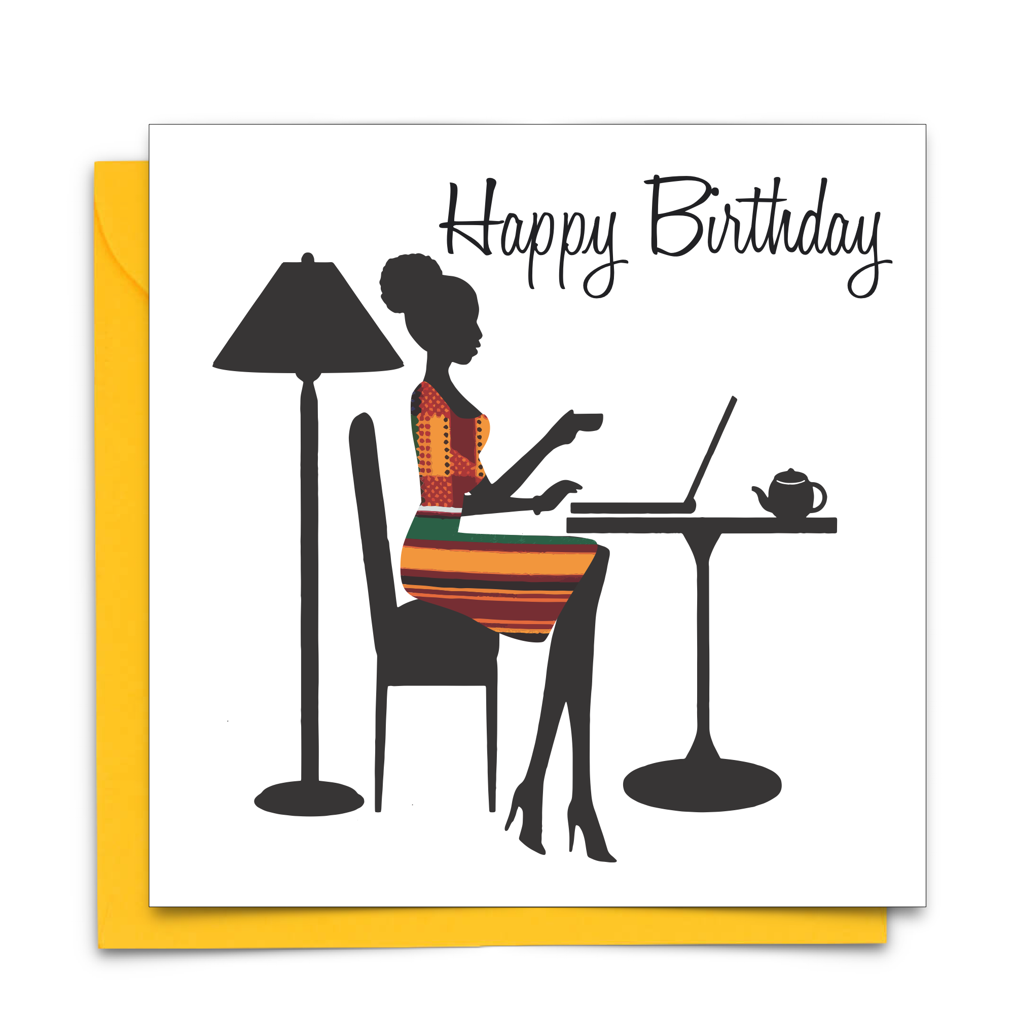 AfroTouch Design - Wholesale Birthday Card - Afrocentric Birthday Card with African Print Fabrics1