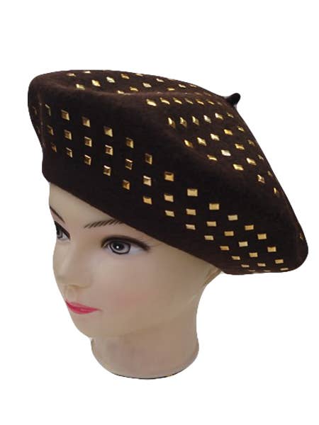 Cap Zone - Wholesale Beret - Women's - Fashion Beret with Square Golden Studs0