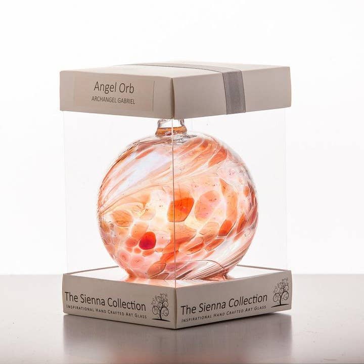 Sienna Glass - Wholesale Ornament - 10cm Angel Orb - Gabriel / Copper