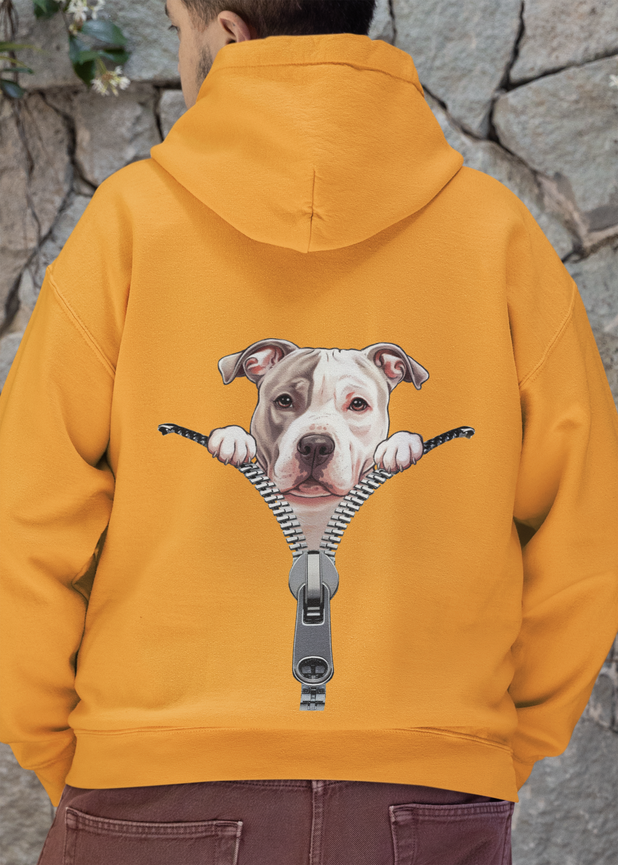 Zombie Paws - Wholesale Hoodie - Unisex - Dog Pullover Hoodie - back print only -Pit bull 2