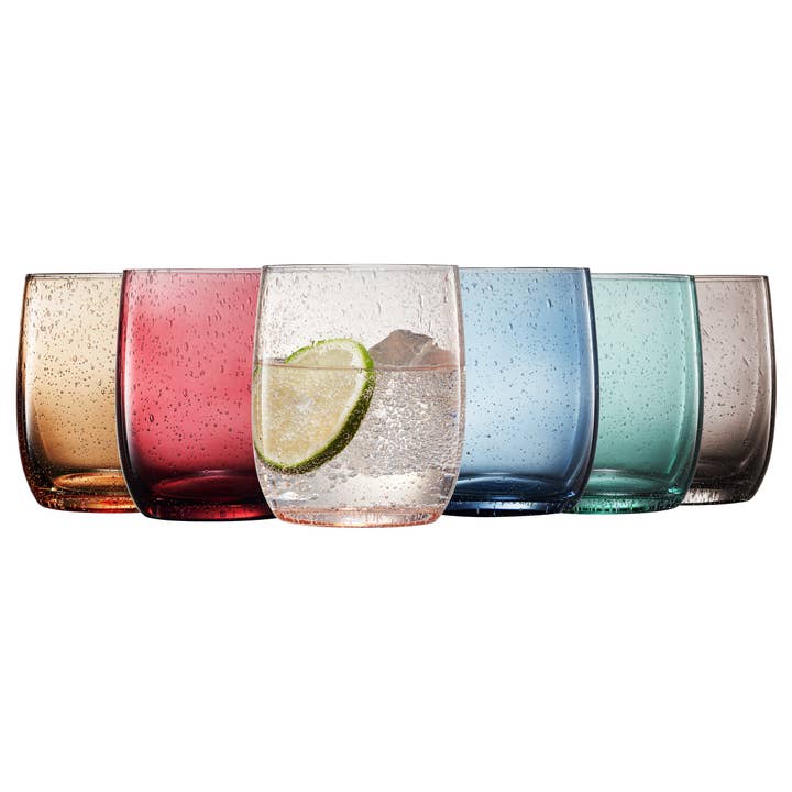 Muted Bubble Recycled Mexican Drinking Glasses | Set of 6 for wholesale by The Wine Savant / Khen Glassware